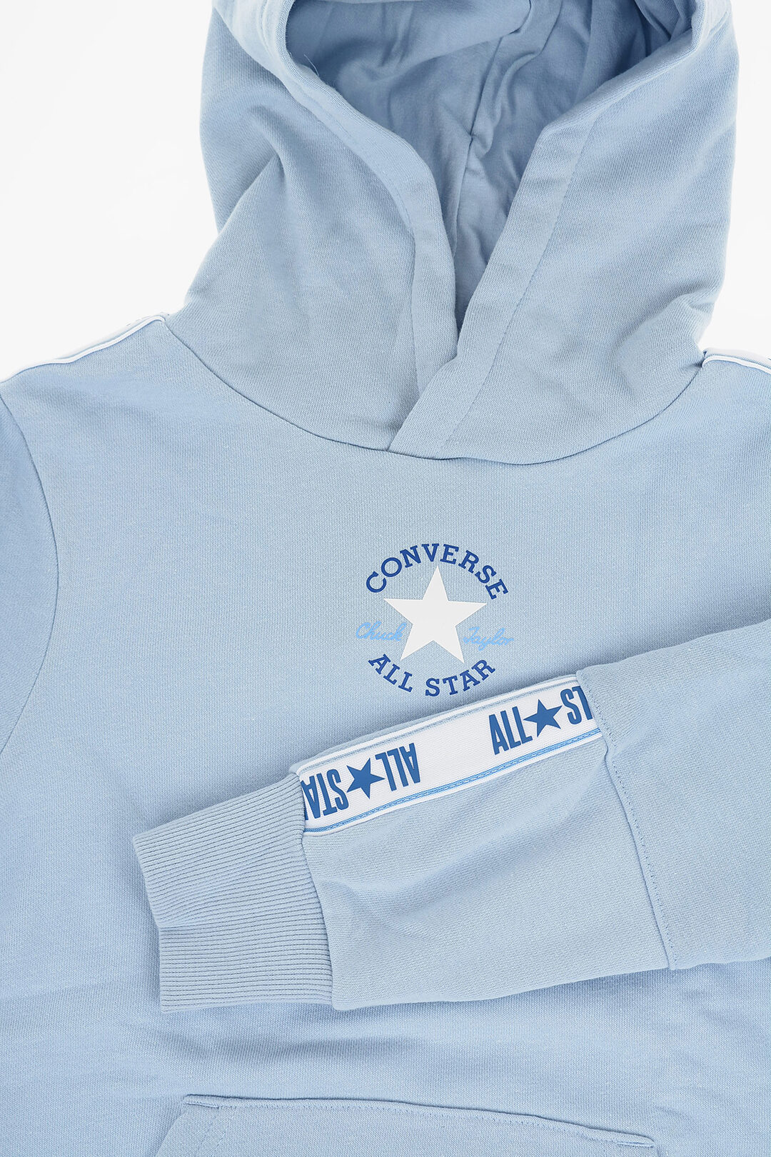 Converse Kids 올스타 척 테일러 브러시드 코튼 후드티 로고 사이드 밴드