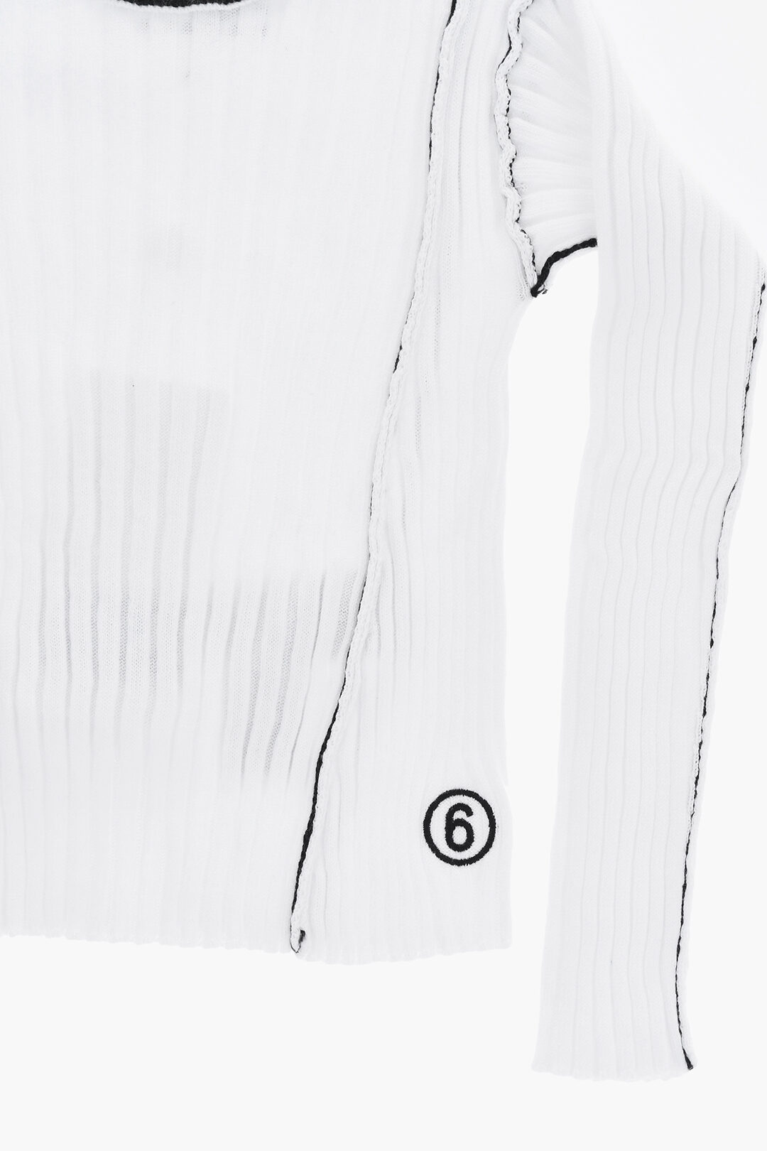 MM6 Maison Margiela Kids MM6 리브드 크루넥 스웨터 콘트라스팅 트림