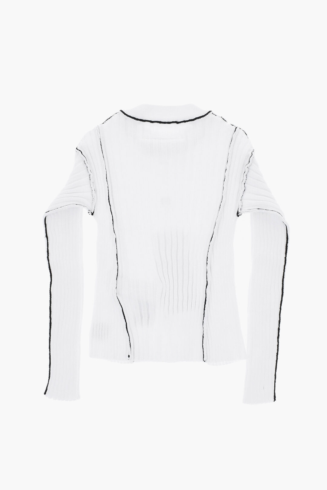MM6 Maison Margiela Kids MM6 리브드 크루넥 스웨터 콘트라스팅 트림