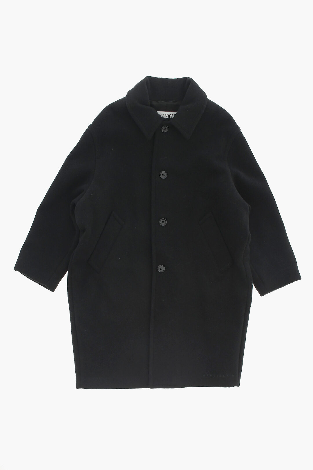 MM6 Maison Margiela Kids MM6 울 혼합 코트 단색
