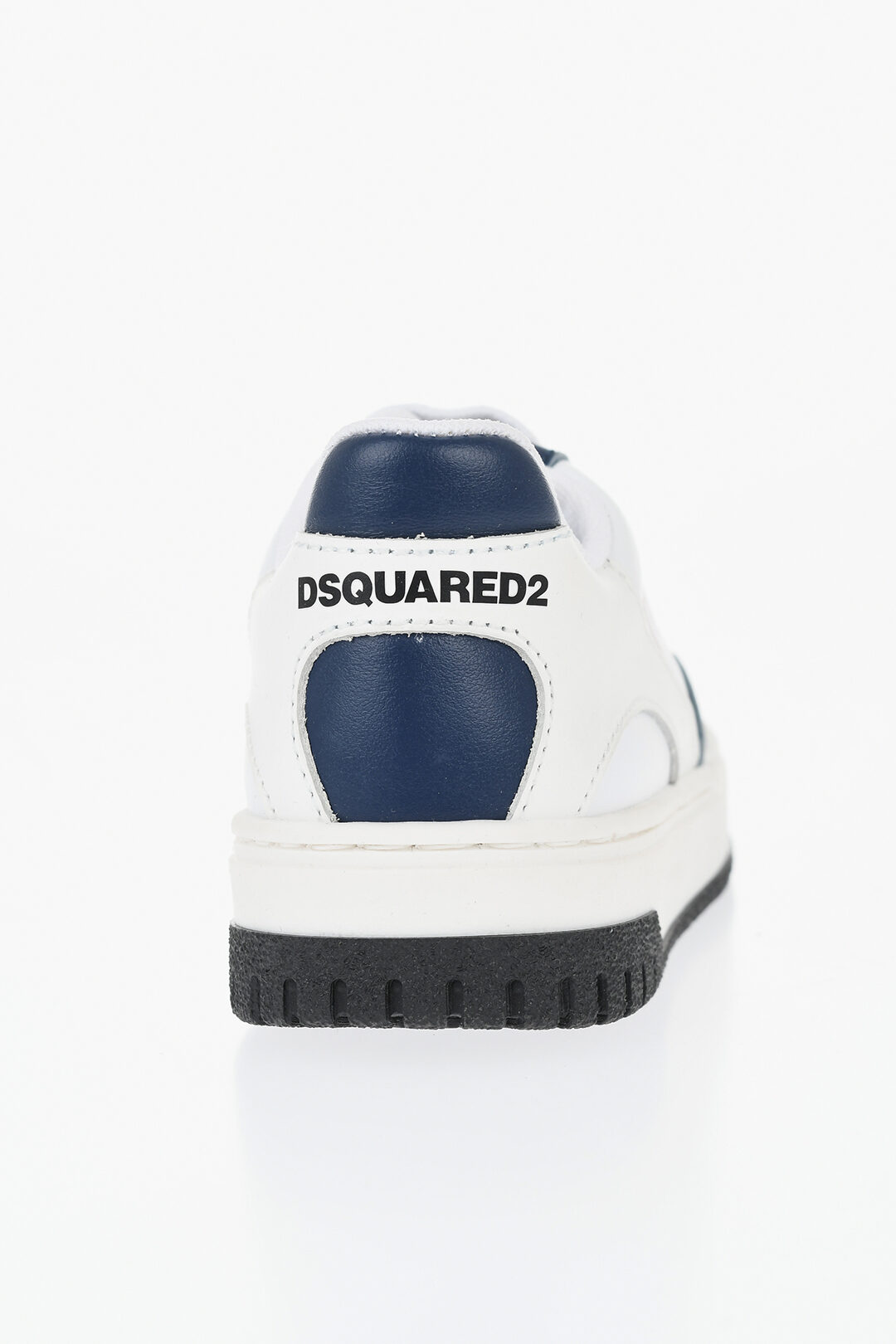 Dsquared 2 kids 로고 프린트 투톤 가죽 스니커즈
