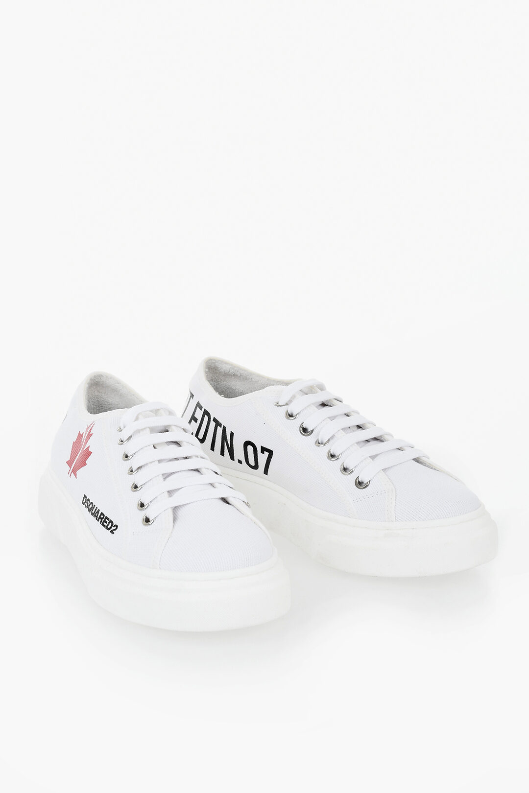 Dsquared 2 kids 로우 텍스타일 스니커즈 SPORT EDTN.07 콘트라스트 프린트