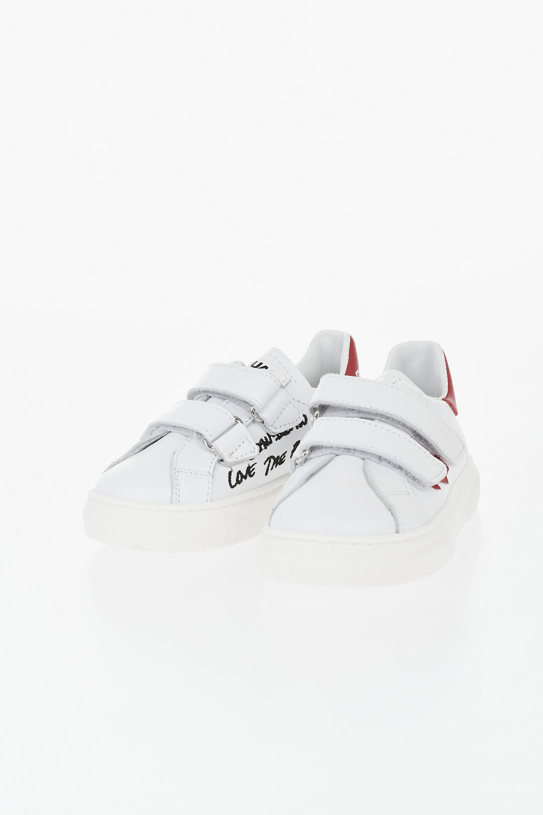 Dsquared 2 kids 로우 레더 스니커즈 더 캐나디언 벨크로