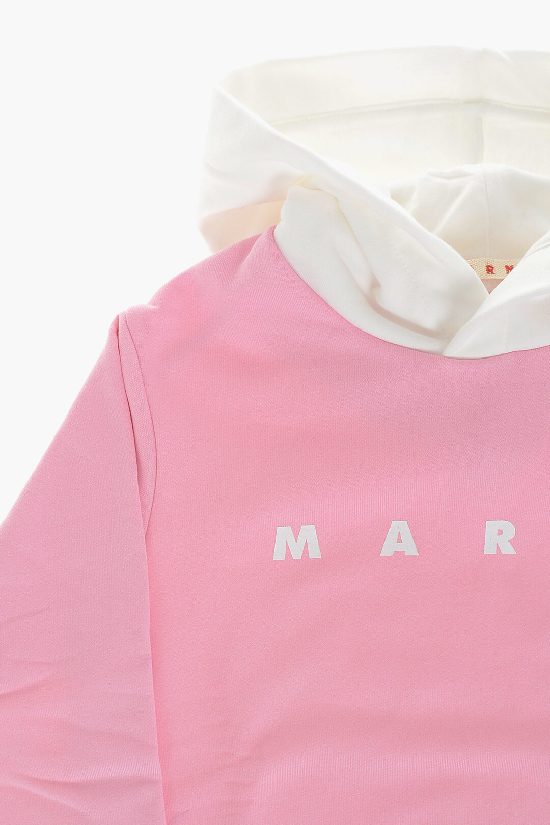 Marni Kids Brushed Cotton Hoodie With Printed Logo