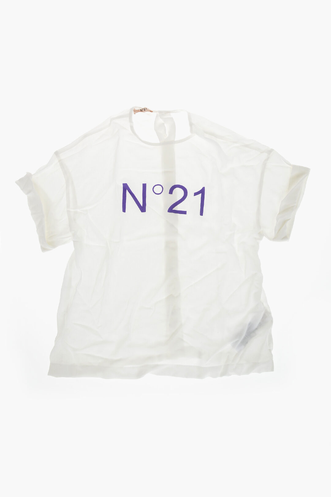 N.21 Kids 로고 프린트 플레어 블라우스