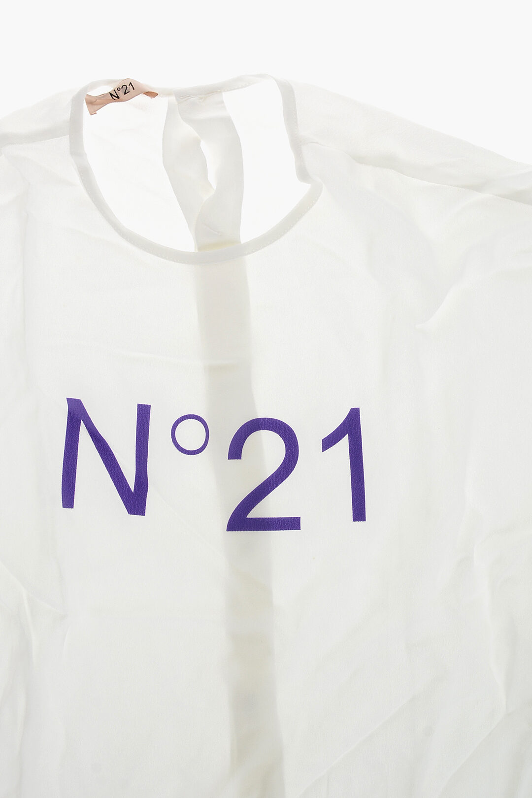 N.21 Kids 로고 프린트 플레어 블라우스